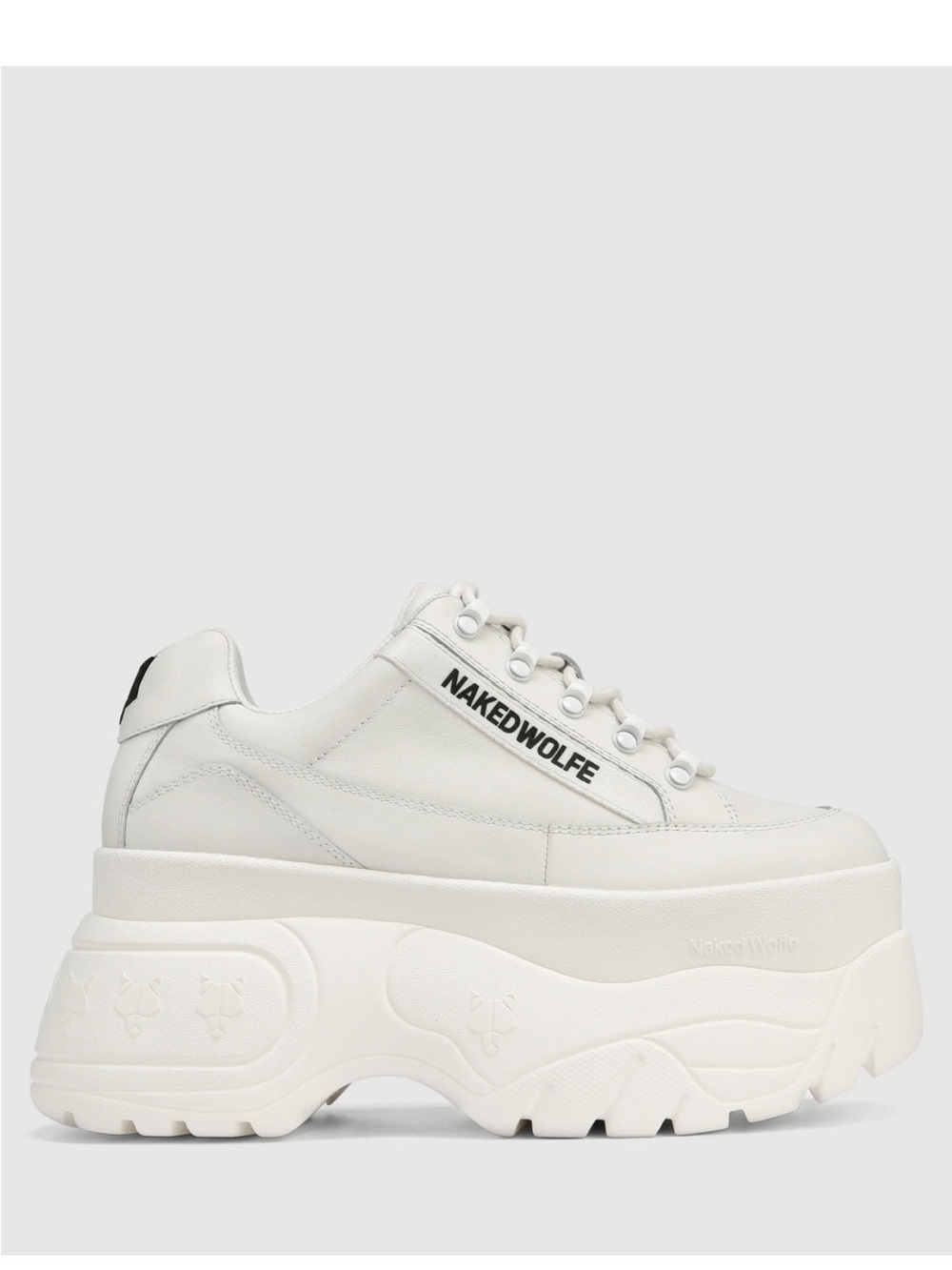 Naked Wolfe Sprinter White Platform Sneakers Chunky Dad Shoes Leather Size 11